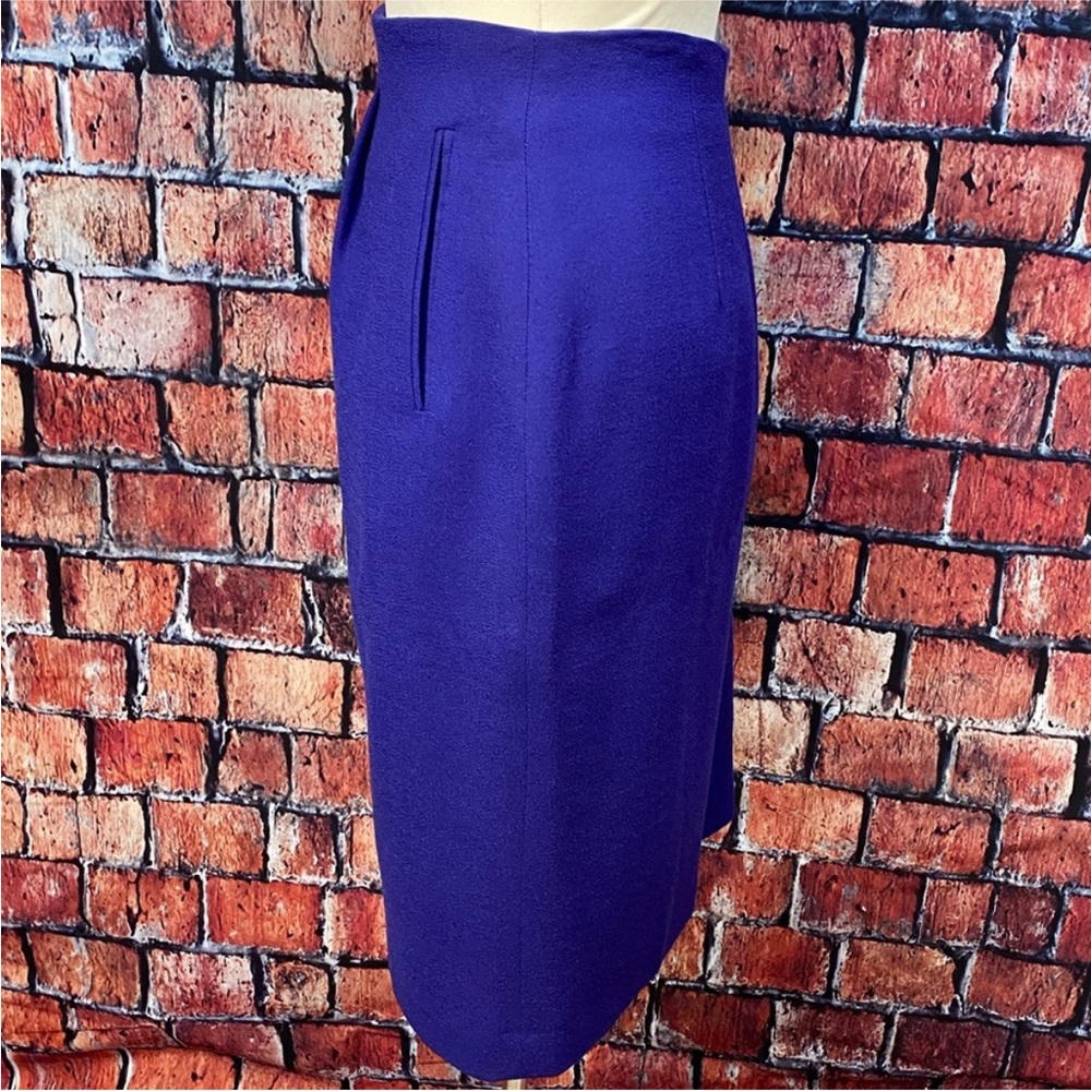 Chaus‎ Vintage 90’s Purple Wool Pencil Skirt - Picture 3 of 9